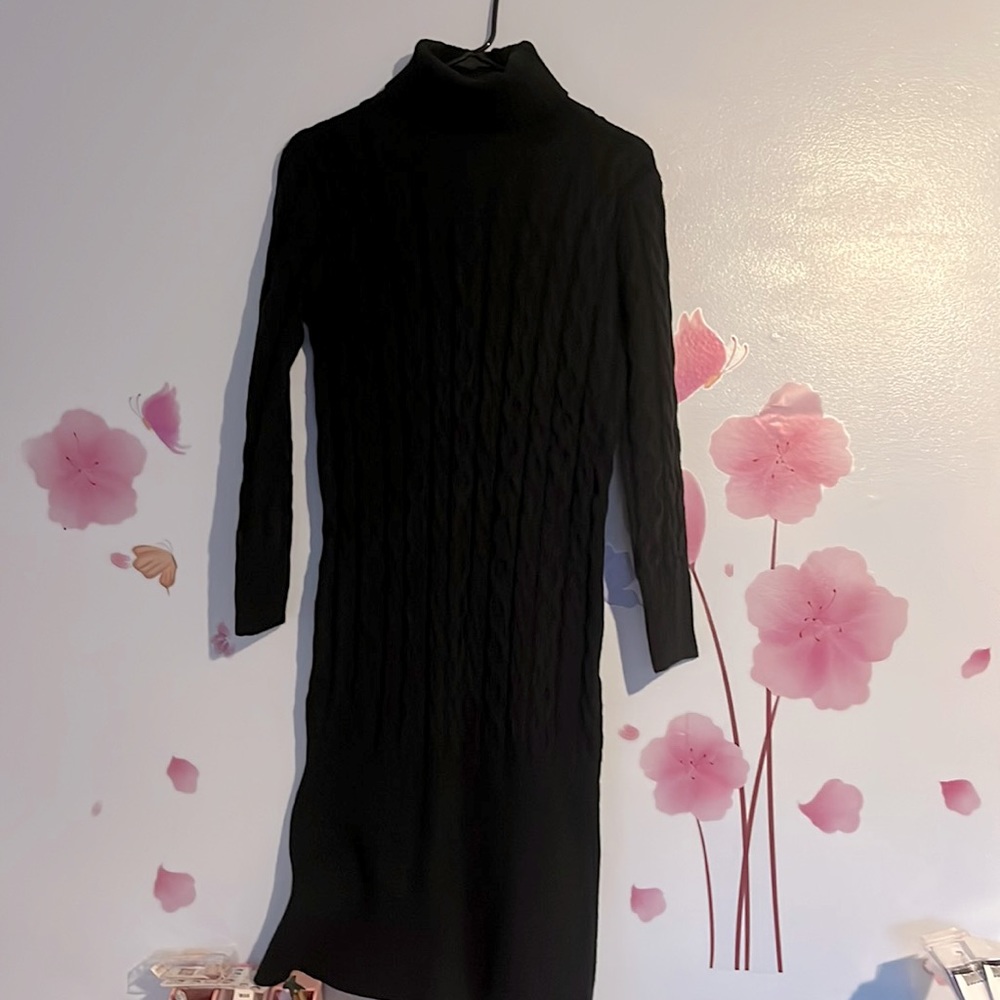 Knit turtle neck maxi dress